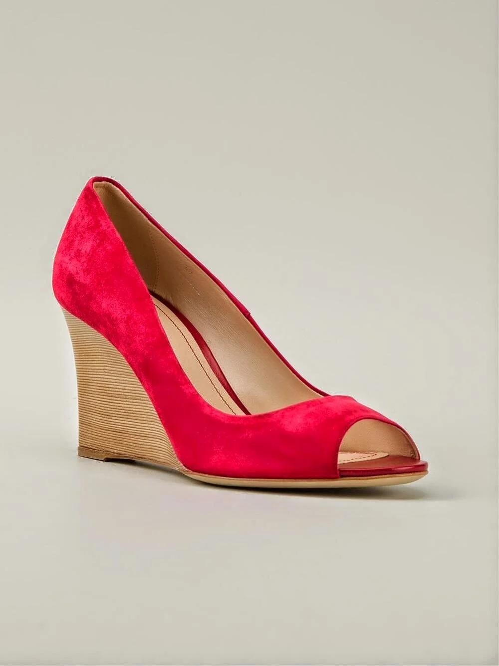 Red 2025 suede wedges